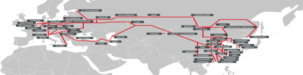 Mapa połączeń kolejowych, sieć kolejowa