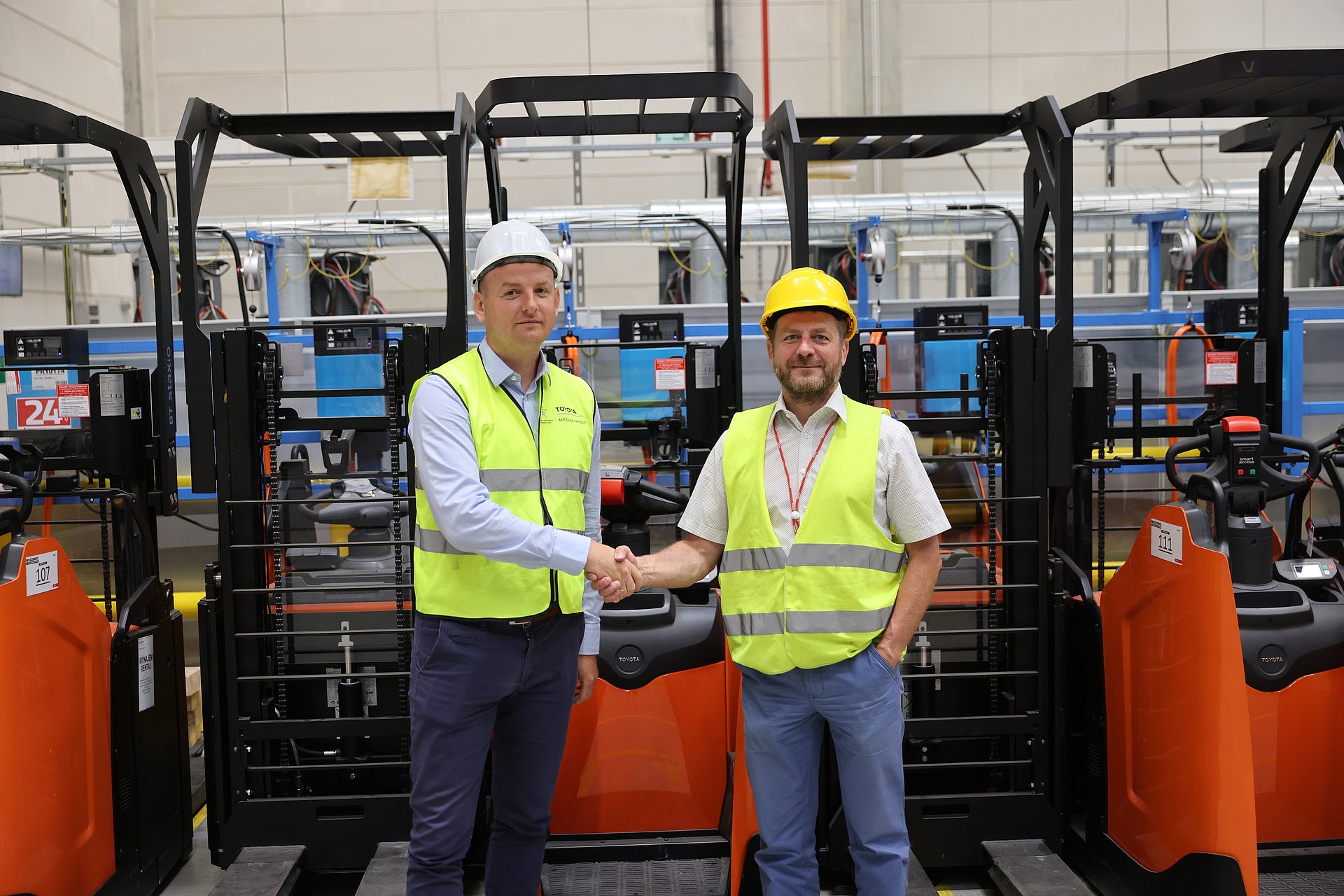 New warehouse handling forklifts